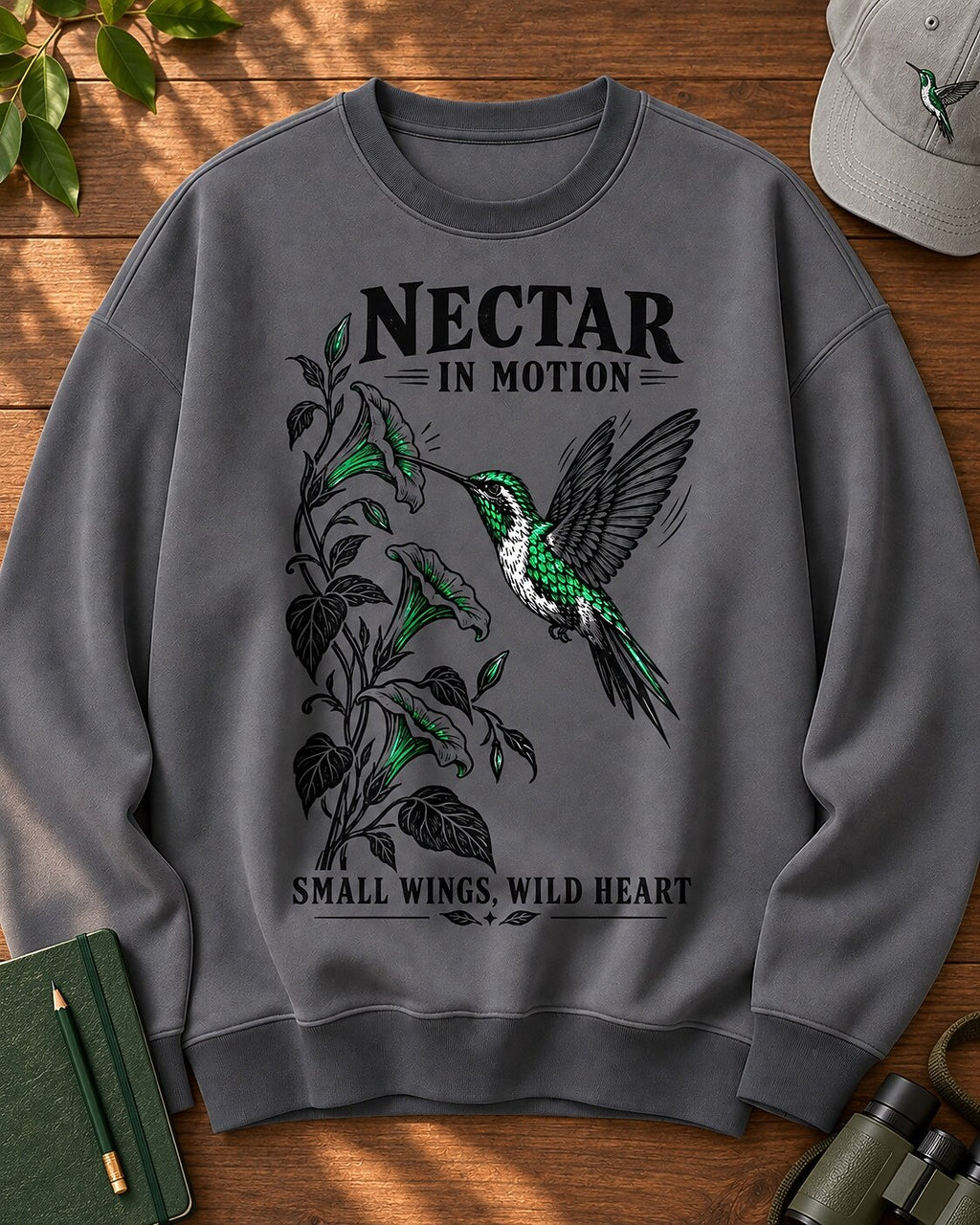 Hummingbird Trumpet Flower Nectar Garden Wildflower Bird Watching Sweatshirt