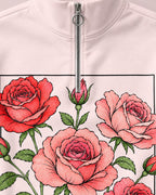 Rose Bouquet Garden Quarter-Zip Stretch Sweatshirt Spandex UPF50+