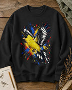 American Goldfinch Colorful Wings Art Backyard Bird Watching Sweatshirt