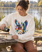 Wood Duck Colorful Wings Art Backyard Bird Watching Sweatshirt
