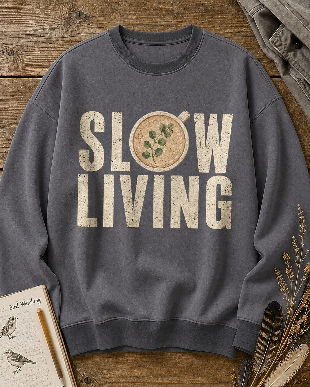 Slow Living Potted Herb Botanical Gardening Sweatshirt