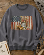 American Flag Pumpkin Watering Can Autumn Garden Sweatshirt