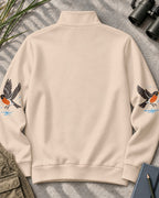 American Robin Bird Bath UPF50+ Spandex Quarter-Zip Stretch Sweatshirt