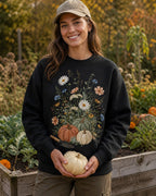 Pumpkin Wildflower Autumn Harvest Country Garden Sweatshirt