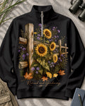Retired and Gardening Sunflower Fence UPF50+ Spandex Quarter-Zip Stretch Sweatshirt
