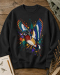 Wood Duck Colorful Wings Art Backyard Bird Watching Sweatshirt