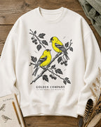 American Goldfinch Pair Berry Branch Backyard Bird Watching Sweatshirt