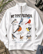 Backyard Birds My Type Feathers UPF50+ Spandex Quarter-Zip Stretch Sweatshirt