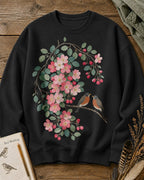 American Robin Pair Apple Blossom Backyard Bird Watching Sweatshirt