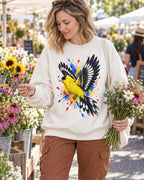 American Goldfinch Colorful Wings Art Backyard Bird Watching Sweatshirt