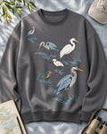 Wetland Herons Water Birds Birdwatching Graphic Sweatshirt