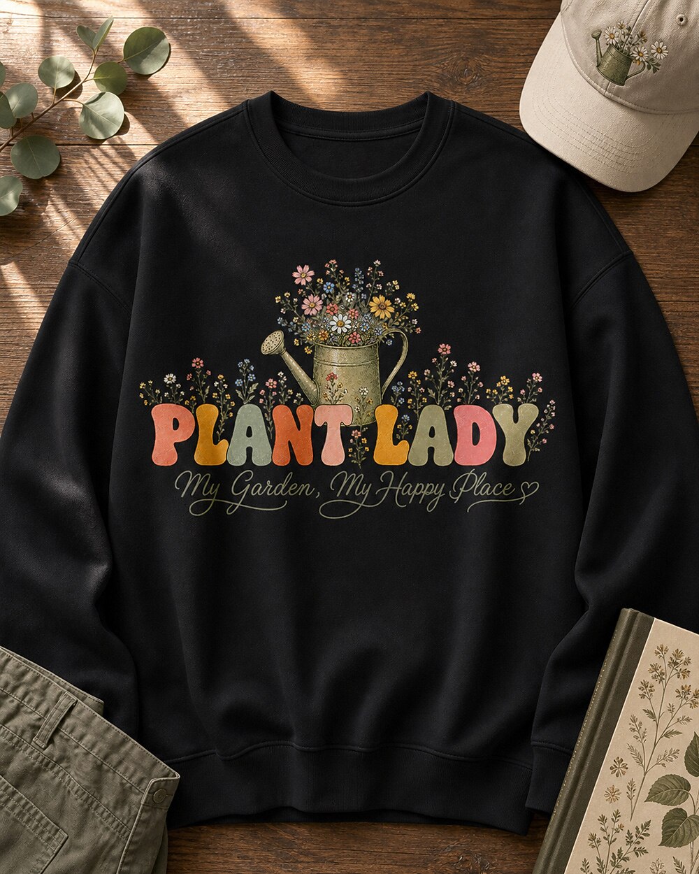 Watering Can Wildflower Plant Lady Gardening Sweatshirt