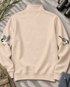 Chickadee Titmouse Backyard Birds UPF50+ Spandex Quarter-Zip Stretch Sweatshirt