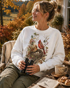 Northern Cardinal Bird Watching Crewneck Sweatshirt with Nest for birdwatching enthusiasts – product image 3