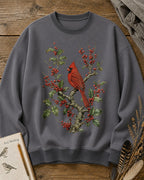Northern Cardinal Bird Watching Crewneck Sweatshirt with Nest for birdwatching enthusiasts – product image 1