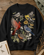 Northern Cardinal American Goldfinch Backyard Birdwatching Sweatshirt