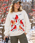 Cardinal What Cheer Winter Bird Graphic Sweatshirt