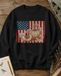 American Flag Pumpkin Maple Leaf Autumn Harvest Sweatshirt