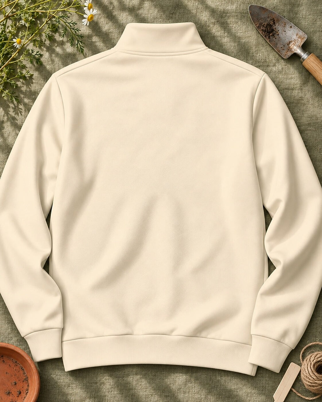 Wildflower Poppy Daisy Quarter-Zip Stretch Sweatshirt Spandex UPF50+