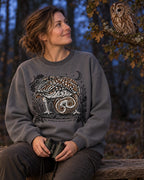 Owl Moonlit Oak Branch Night Bird Watching Sweatshirt