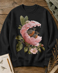American Robin Pair Rose Blossom Birdwatching Sweatshirt