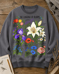 Lanquage of Flowers Botanical Garden Graphic Sweatshirt