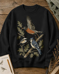 American Robin Chickadee Blue Jay Woodland Birdwatching Sweatshirt