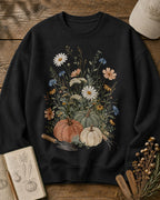 Pumpkin Wildflower Autumn Harvest Country Garden Sweatshirt for garden and nature lovers – product image 1