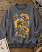 Golden Sunflower Daisy Vintage Cottage Garden Sweatshirt