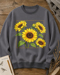 Sunflower Garden Frame Floral Graphic Sweatshirt