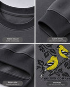 American Goldfinch Pair Berry Branch Backyard Bird Watching Sweatshirt