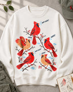 Cardinal What Cheer Winter Bird Graphic Sweatshirt
