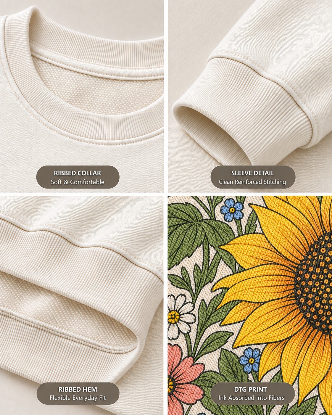 Sunflower Wildflower Garden Grow Toward Light Sweatshirt