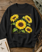 Sunflower Garden Frame Floral Graphic Sweatshirt