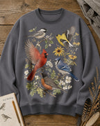 Northern Cardinal American Goldfinch Backyard Birdwatching Sweatshirt