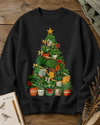 Potted Snake Plant Christmas Tree Gardening Sweatshirt