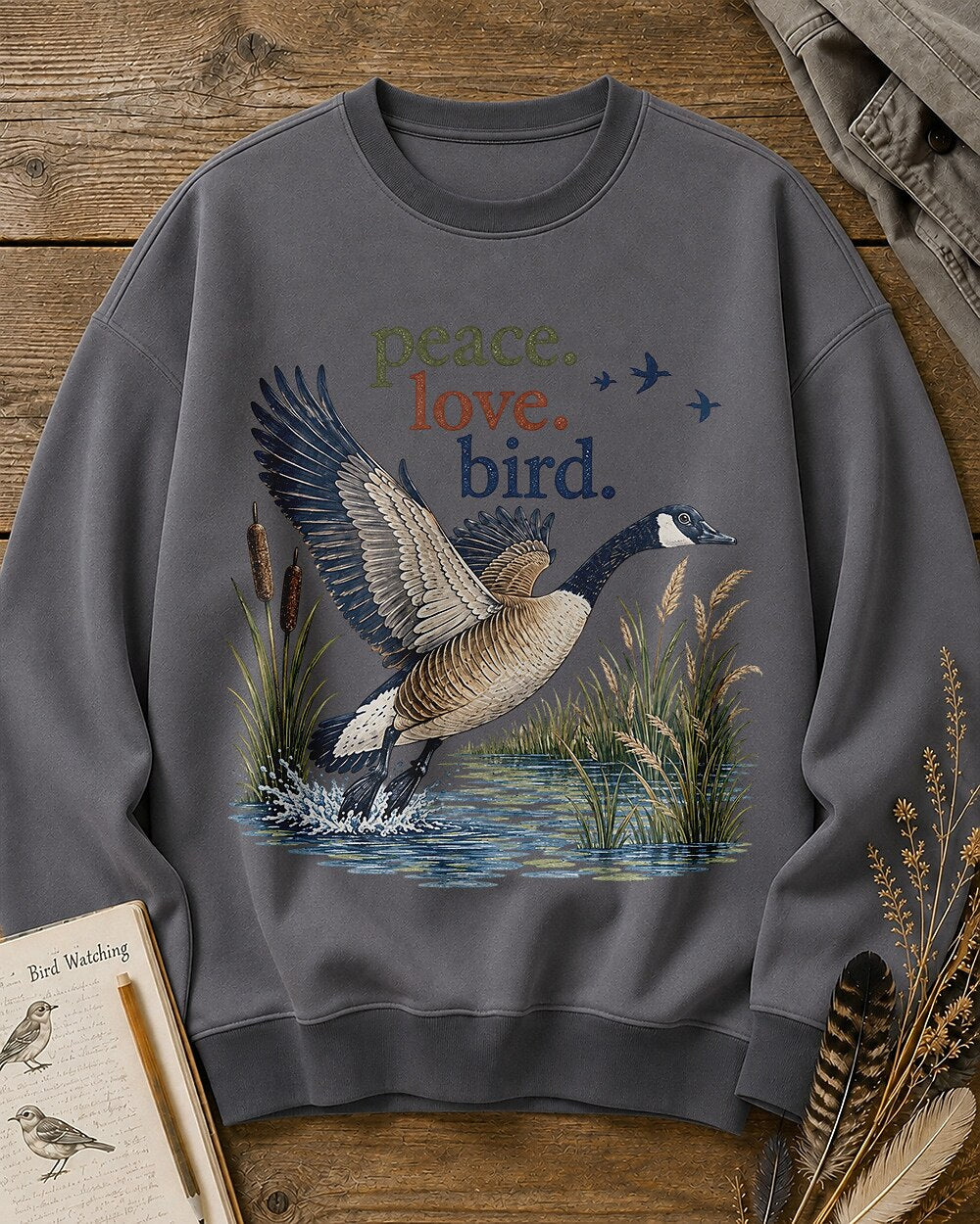 Goose Taking Flight Wetland Water Bird Sweatshirt