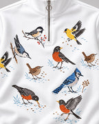 Backyard Birds Robin Blue Jay UPF50+ Spandex Quarter-Zip Stretch Sweatshirt