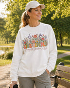 Rose Lavender Live Simply Garden Life Sweatshirt for garden and nature lovers – product image 2
