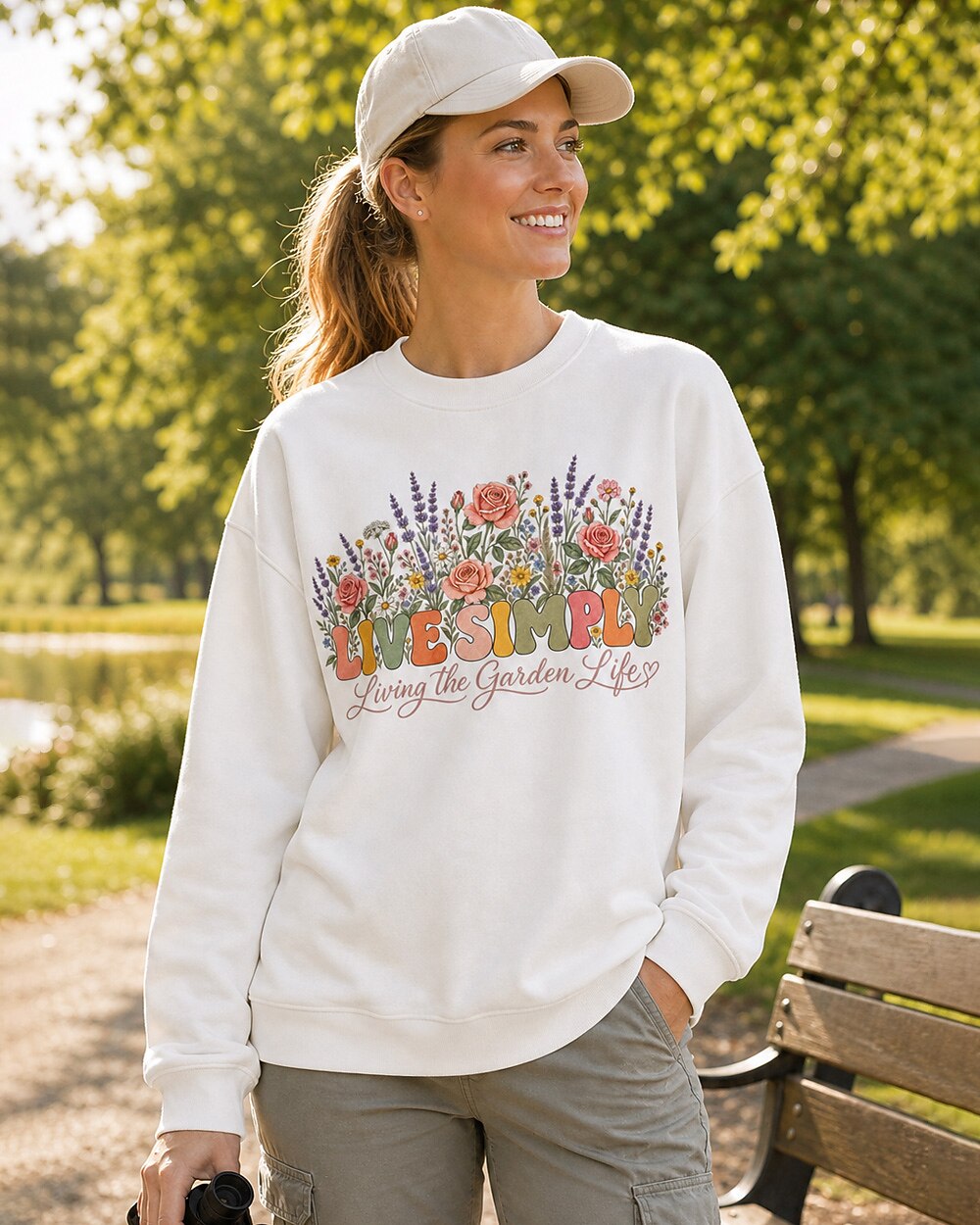 Rose Lavender Live Simply Garden Life Sweatshirt