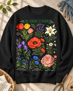 Poppy Daisy Frame Floral Garden Graphic Sweatshirt