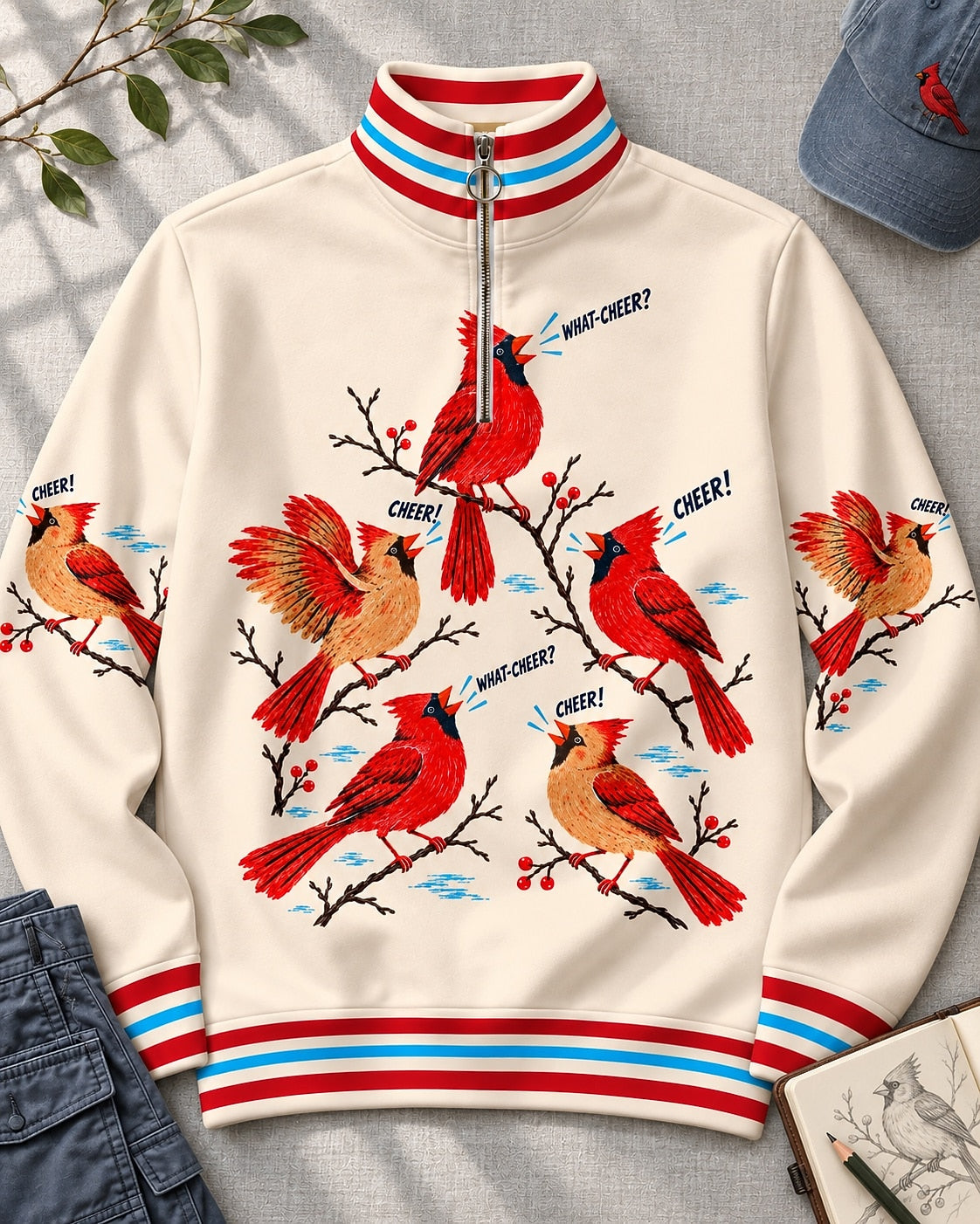 Cardinal What Cheer Winter UPF50+ Spandex Quarter-Zip Stretch Sweatshirt