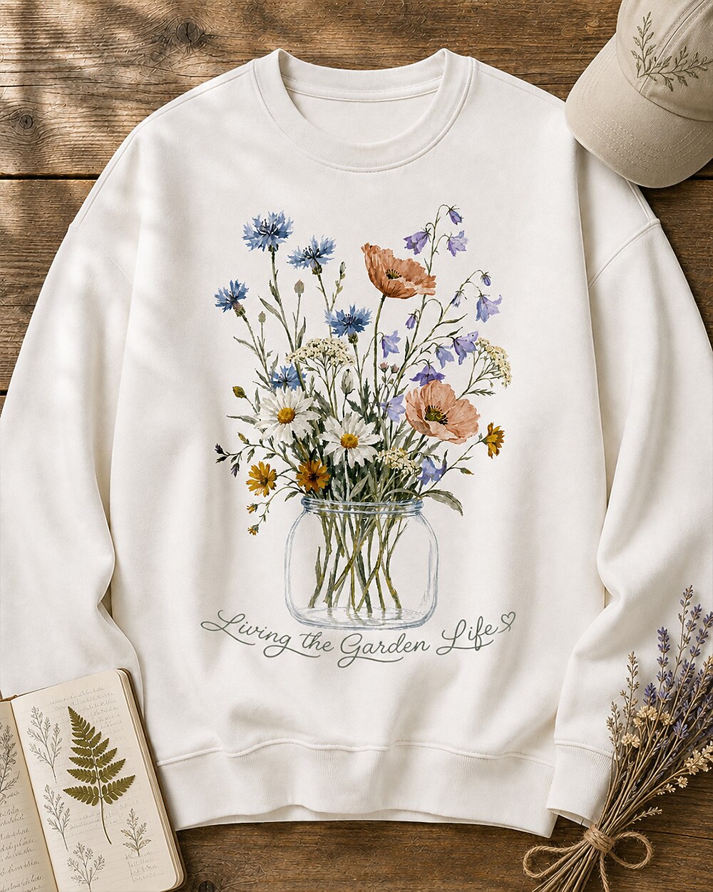 Wildflower Bouquet Botanical Living Garden Life Sweatshirt