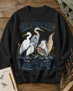 Wading Birds Just A Little Wild Graphic Sweatshirt