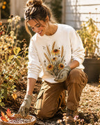 Coneflower Wheat Daisy Vintage Country Garden Sweatshirt