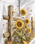 Retired and Gardening Sunflower Fence UPF50+ Spandex Quarter-Zip Stretch Sweatshirt