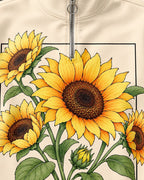 Sunflower Bouquet Garden Quarter-Zip Stretch Sweatshirt Spandex UPF50+