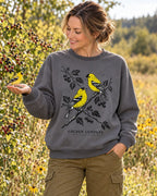 American Goldfinch Pair Berry Branch Backyard Bird Watching Sweatshirt