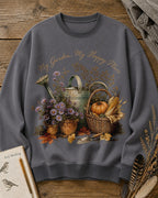 Women's Fall Garden Crewneck - Watering Can Pumpkin Maple Leaf Sweatshirt for garden and nature lovers – product image 5