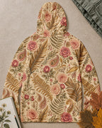 Back view of the women's yellow sun hoodie, showing the hood and long sleeves.